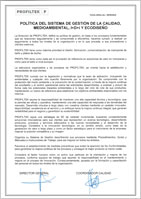 Azulejera Cerámica Cordobesa S.L. Política del sistema de gestión de la calidad y de I+D+I